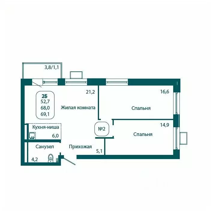 2-к кв. Московская область, Солнечногорск городской округ, Андреевка ... - Фото 1