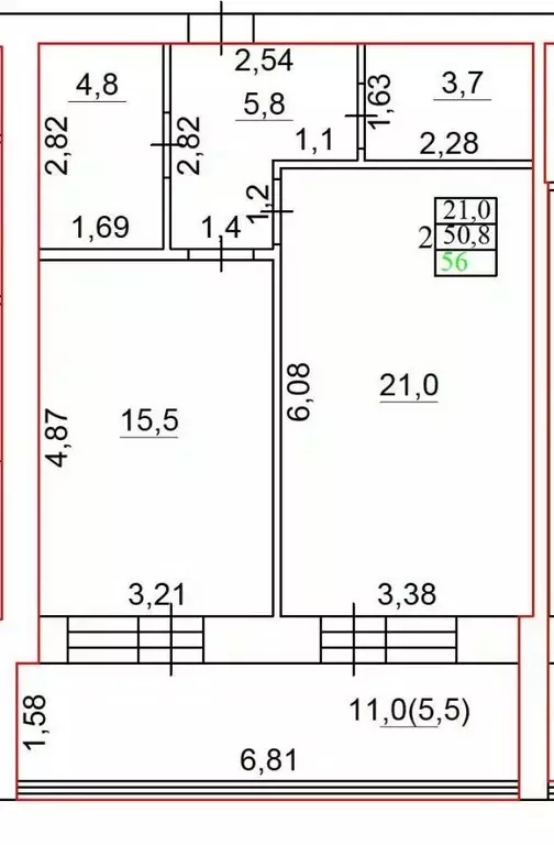 2-к кв. Калужская область, Малоярославец ул. Аузина, 4 (56.0 м) - Фото 0