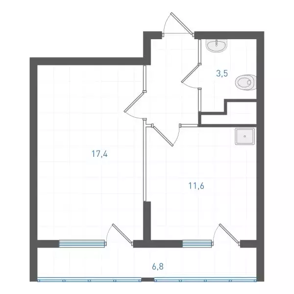 1-комнатная квартира: Екатеринбург, микрорайон Академический, 4-й ... - Фото 1
