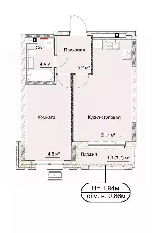 2-к кв. Удмуртия, Ижевск ул. Карла Либкнехта, 46 (49.0 м) - Фото 2