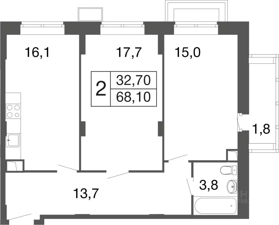 2-к кв. Московская область, Апрелевка Наро-Фоминский городской округ, ... - Фото 1