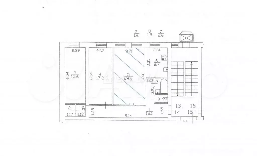 3-к. квартира, 89,9 м, 5/6 эт. - Фото 0