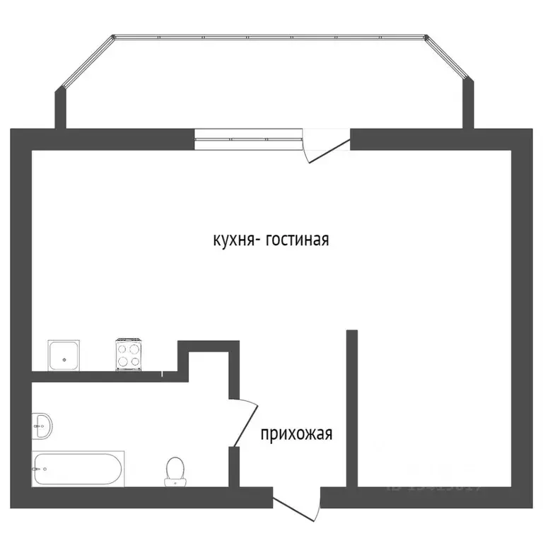 1-к кв. Брянская область, Брянск ул. Имени А.Ф. Войстроченко, 2 (44.0 ... - Фото 1