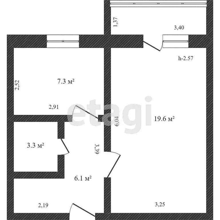 1-комнатная квартира: Чигири, Европейская улица, 3 (31.8 м) - Фото 1