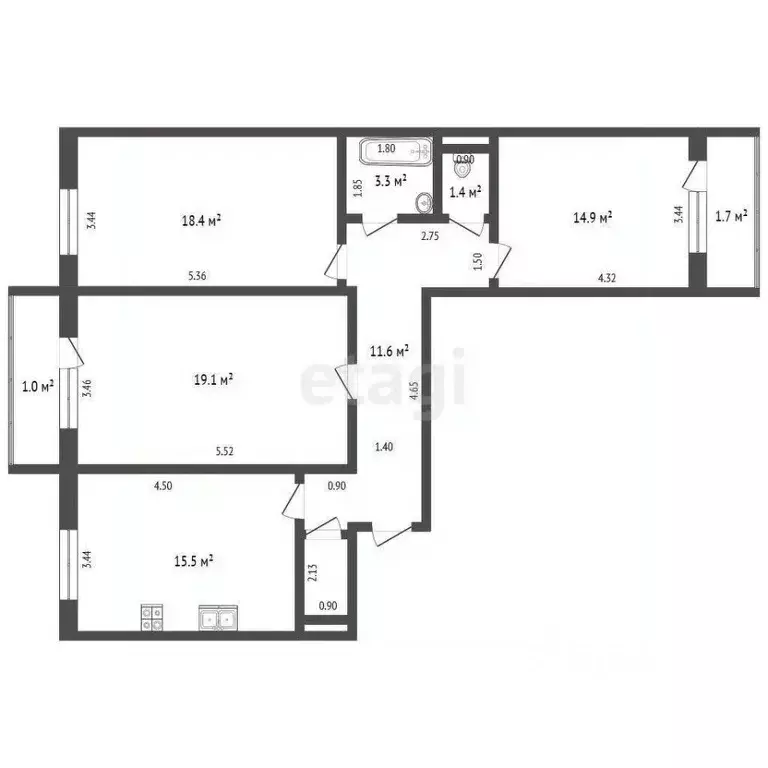 3-к кв. Мордовия, Саранск ул. Семашко, 11А (86.1 м) - Фото 2