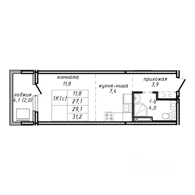 1-к кв. Новосибирская область, Новосибирск ул. Связистов, 162/2 (29.1 ... - Фото 0