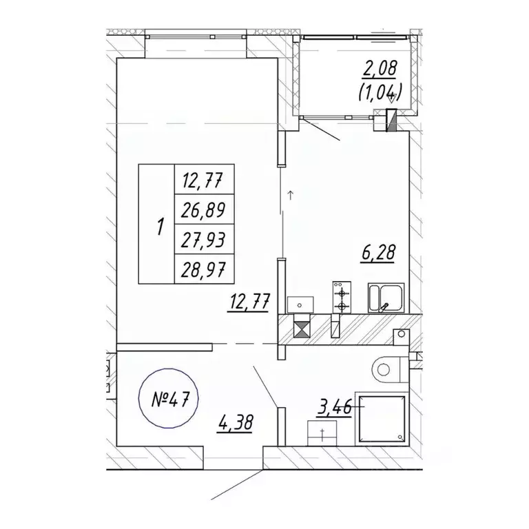 1-к кв. Калининградская область, Зеленоградск  (27.93 м) - Фото 2