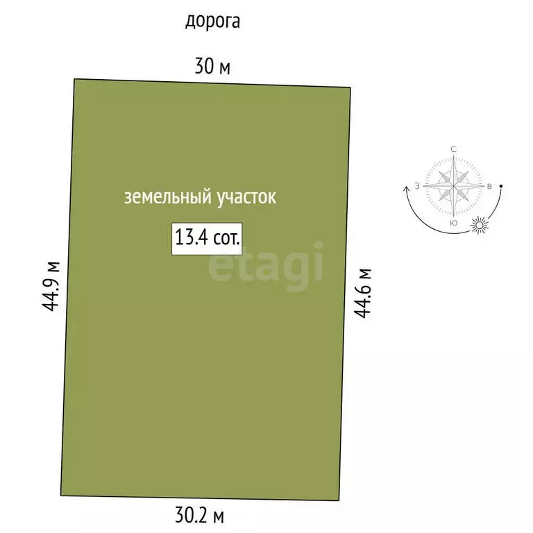 Участок в Тюмень, садовое товарищество Царево, Снежная улица (13.42 м) - Фото 1