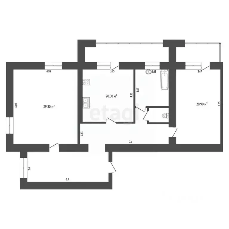 3-к кв. Пензенская область, Пенза ул. 8 Марта, 29 (112.0 м) - Фото 1