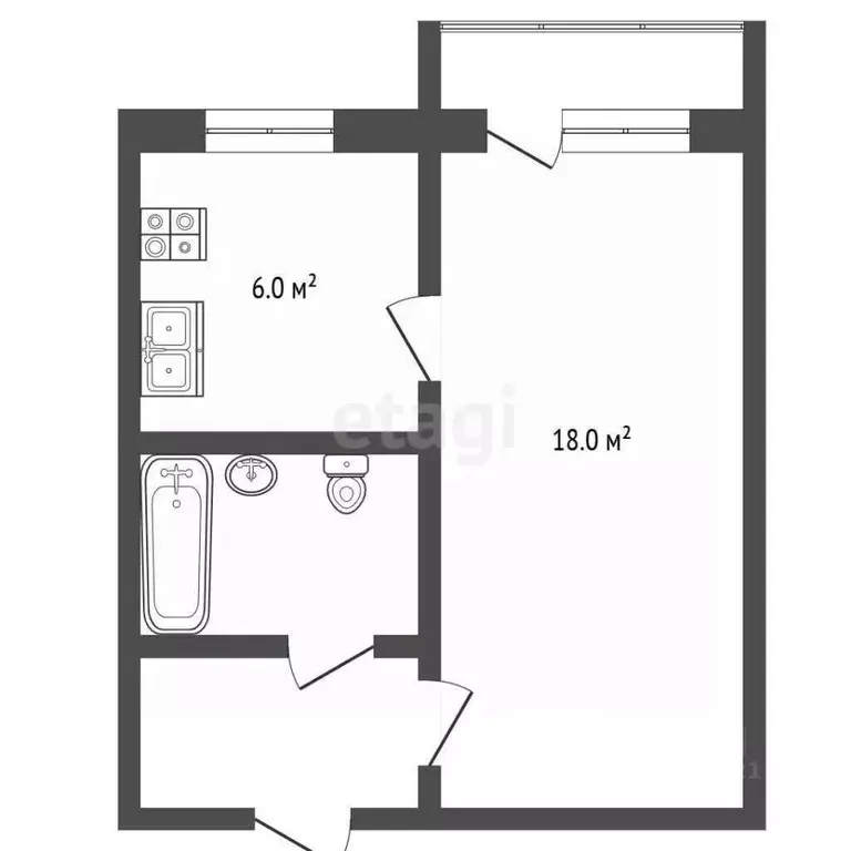1-к кв. Костромская область, Кострома проезд 3-й Сосновый, 6А (31.6 м) - Фото 1