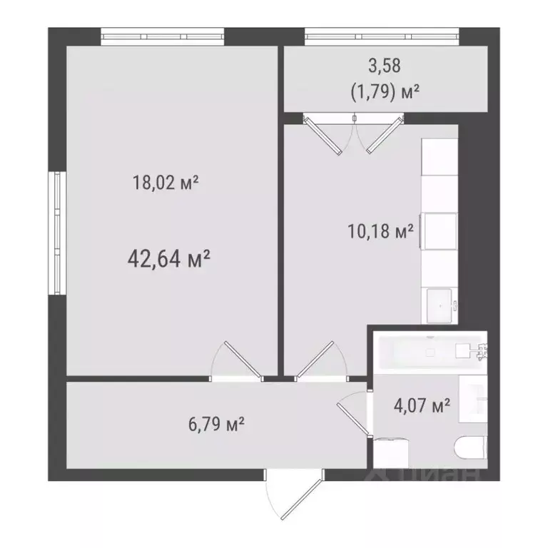 1-к кв. Сахалинская область, Южно-Сахалинск ул. Ленина (40.85 м) - Фото 0