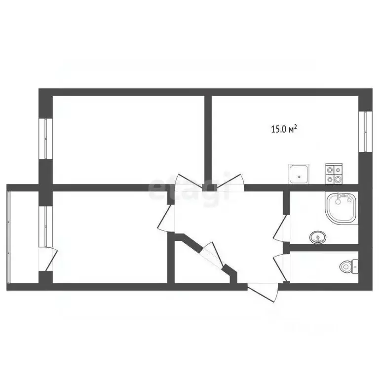 2-к кв. Кемеровская область, Кемерово Строительная ул., 8Б (59.8 м) - Фото 2