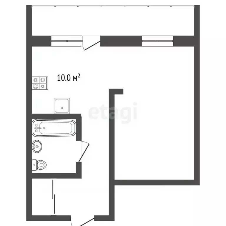 Студия Архангельская область, Архангельск ул. Самойло, 15 (37.9 м) - Фото 2