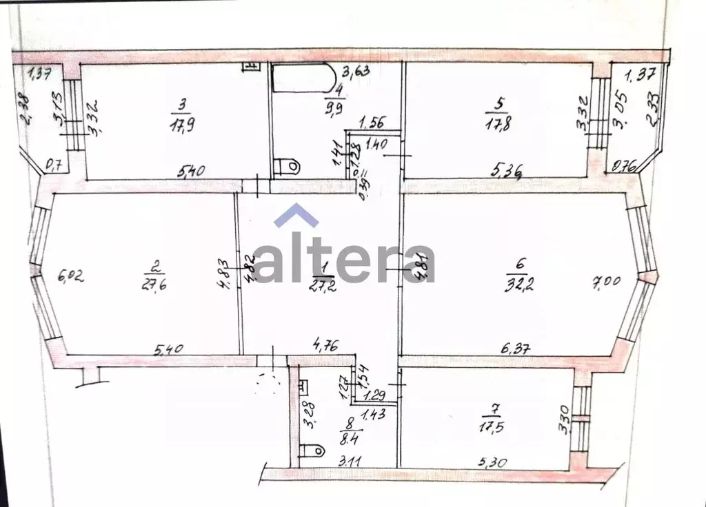 4-к кв. Татарстан, Казань ул. Восстания, 60 (158.5 м) - Фото 2