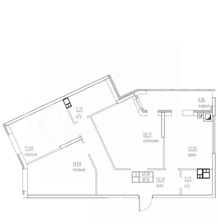 3-к кв. Калининградская область, Калининград Елизаветинская ул., 5 ... - Фото 2