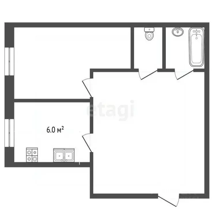 1-к кв. Томская область, Томск просп. Ленина, 173 (54.0 м) - Фото 1