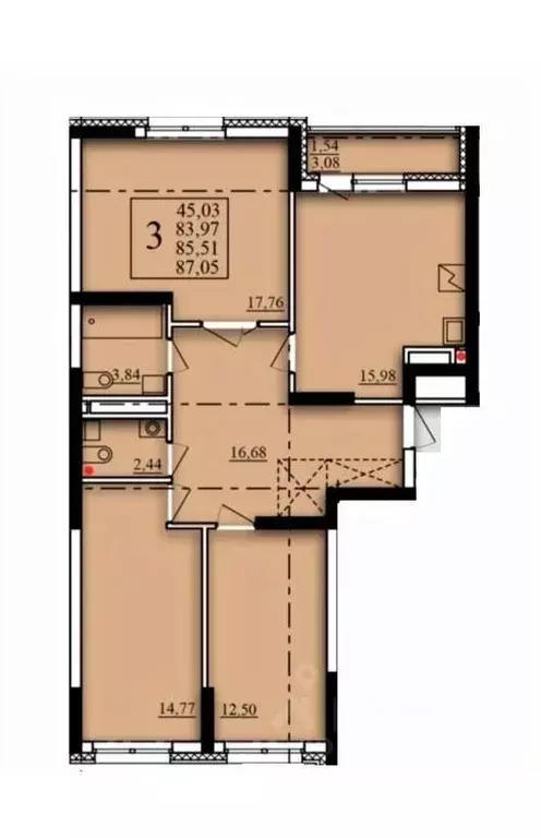 3-к кв. Башкортостан, Уфа Затон-Восточный жилрайон, Паруса жилой ... - Фото 1