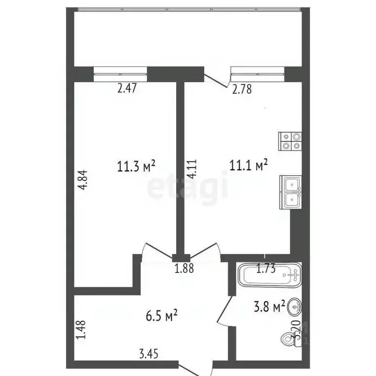 1-к кв. Ямало-Ненецкий АО, Новый Уренгой Дружба мкр, 5/3 (32.7 м) - Фото 2