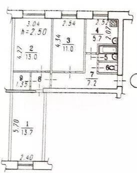 3-комнатная квартира: Омск, Сибирский проспект, 8/4 (58 м) - Фото 1