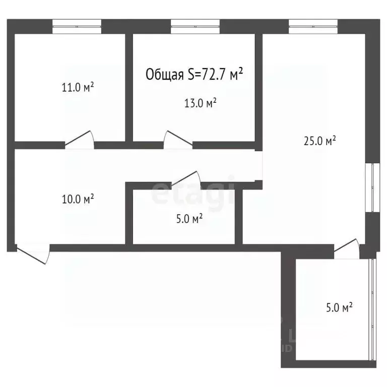 2-к кв. Брянская область, Брянск ул. Вали Сафроновой, 74 (72.7 м) - Фото 2