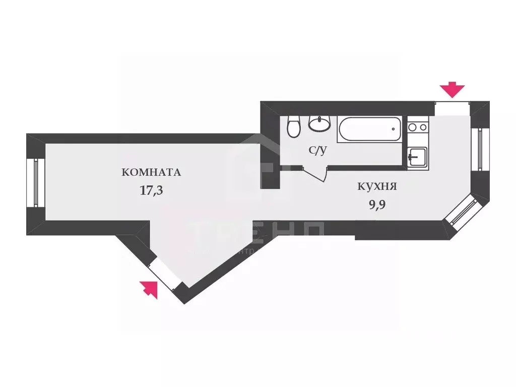 1-к кв. Санкт-Петербург наб. Крюкова Канала, 4 (32.7 м) - Фото 2