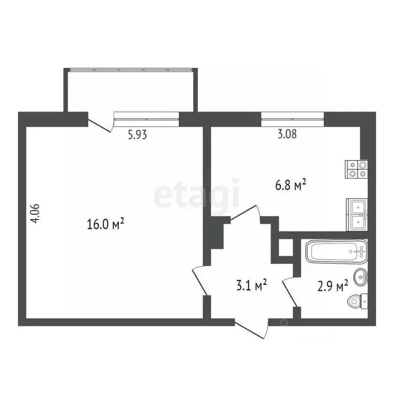 1-к кв. Крым, Армянск ул. Симферопольская, 11 (29.2 м) - Фото 2