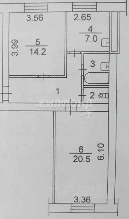 2-к кв. Томская область, Томск Учебная ул., 42 (56.0 м) - Фото 1