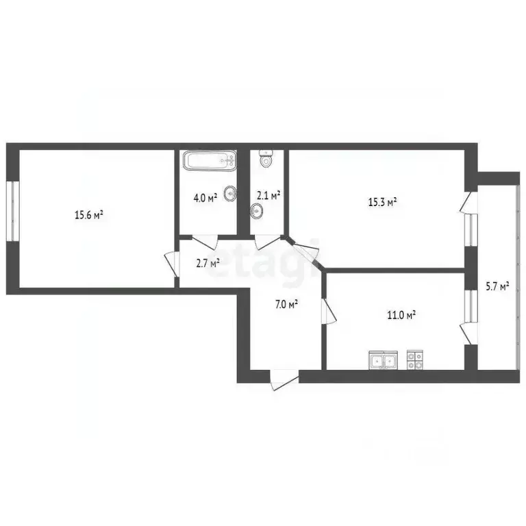 2-к кв. Архангельская область, Котлас просп. Мира, 47 (60.6 м) - Фото 1