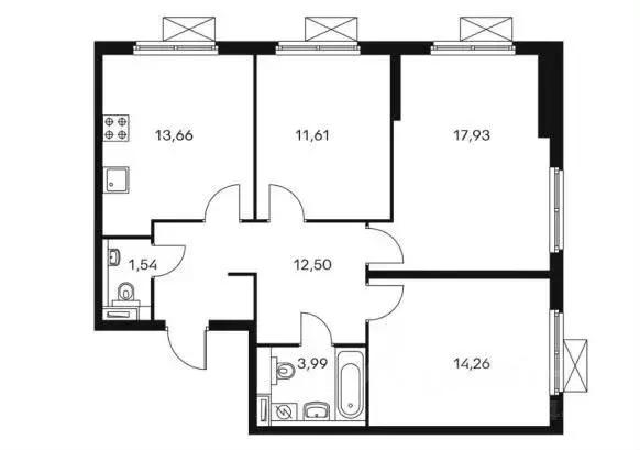 3-к кв. Москва Лобненская ул., 13К2 (74.0 м) - Фото 0