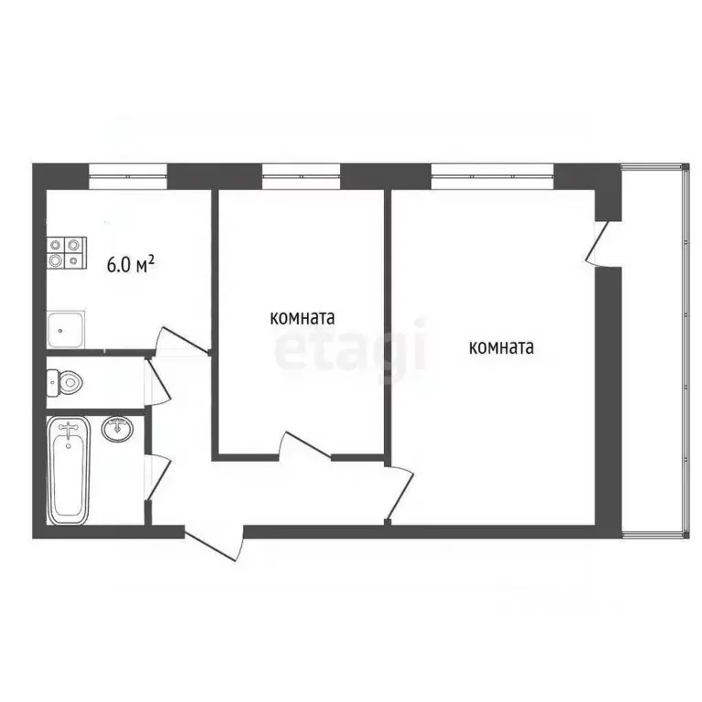 2-к кв. Московская область, Воскресенский район, Белоозерский пгт ... - Фото 2