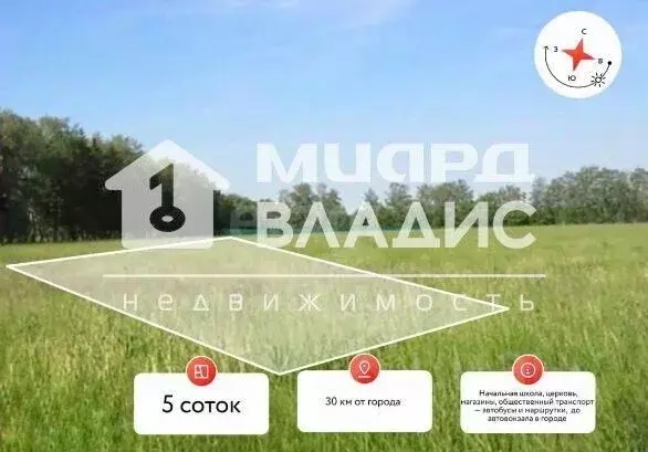 Участок в Омская область, Омский район, Петровское с/пос, д. Бородинка ... - Фото 0