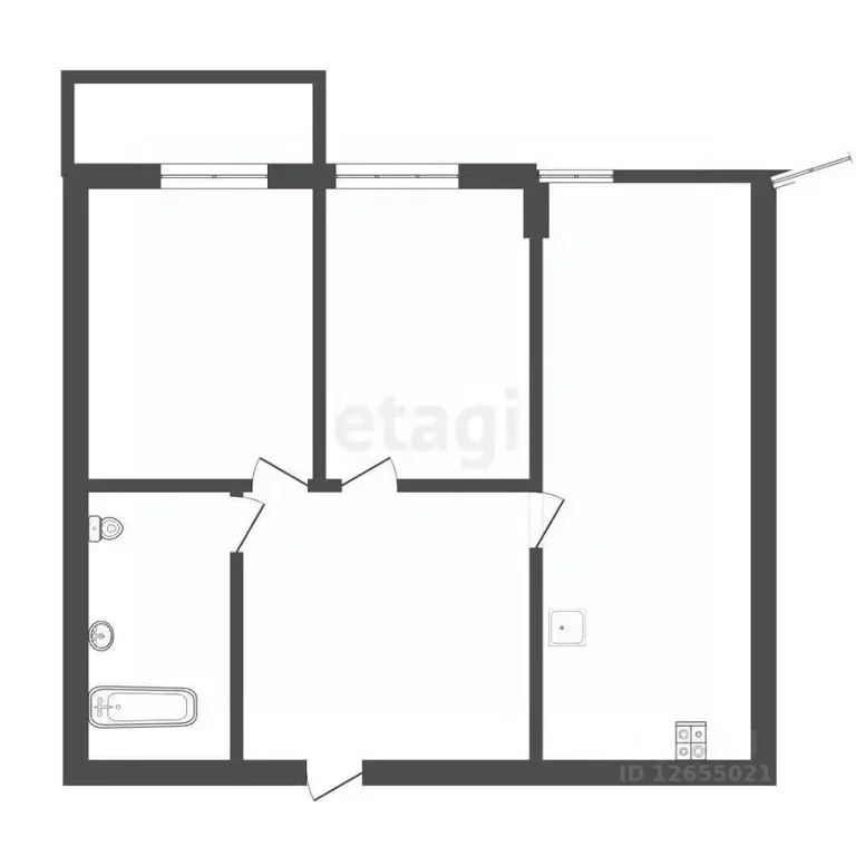 2-к кв. Костромская область, Кострома пос. Волжский, 7-й кв-л, 1 (50.8 ... - Фото 0