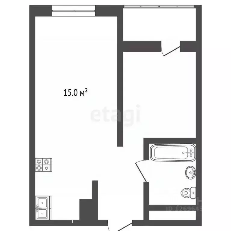 1-к кв. Москва ул. Генерала Пилипенко, 1к3 (30.1 м) - Фото 2