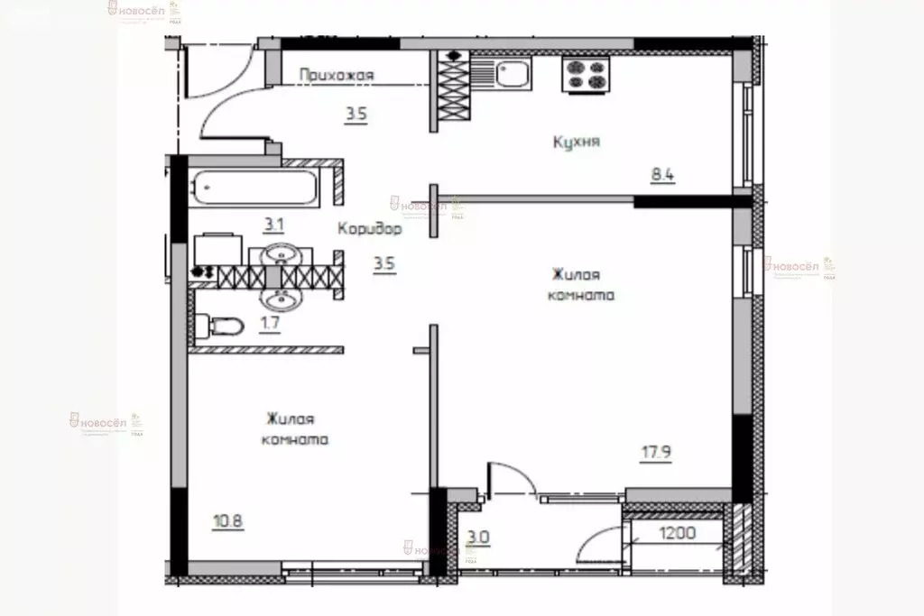 2-комнатная квартира: Екатеринбург, Александровская улица, 3А (51 м) - Фото 1