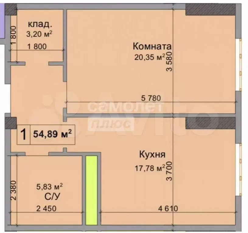 2-к. квартира, 55 м, 13/17 эт. - Фото 0
