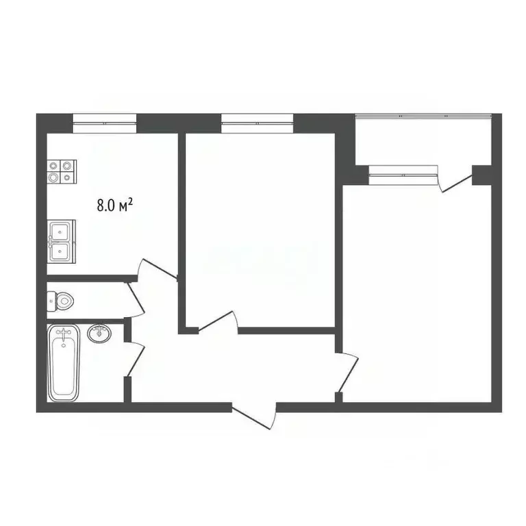 2-к кв. Ростовская область, Ростов-на-Дону Днепровский пер., 116и ... - Фото 1