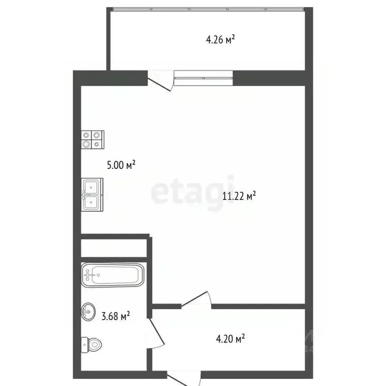 Студия Челябинская область, Челябинский городской округ, пос. ... - Фото 1