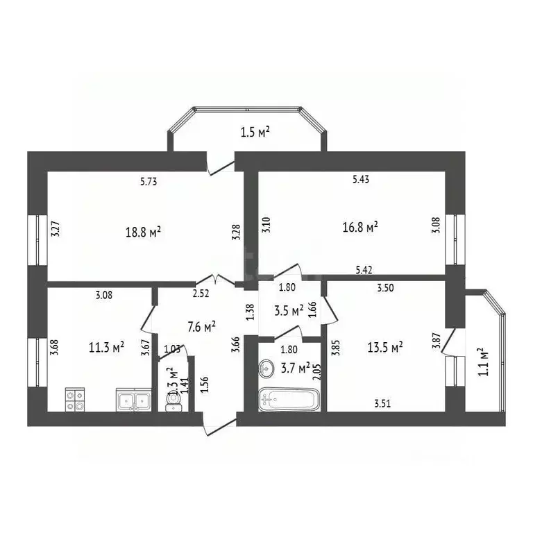 3-к кв. Мордовия, Саранск ул. Девятаева, 6 (76.5 м) - Фото 2