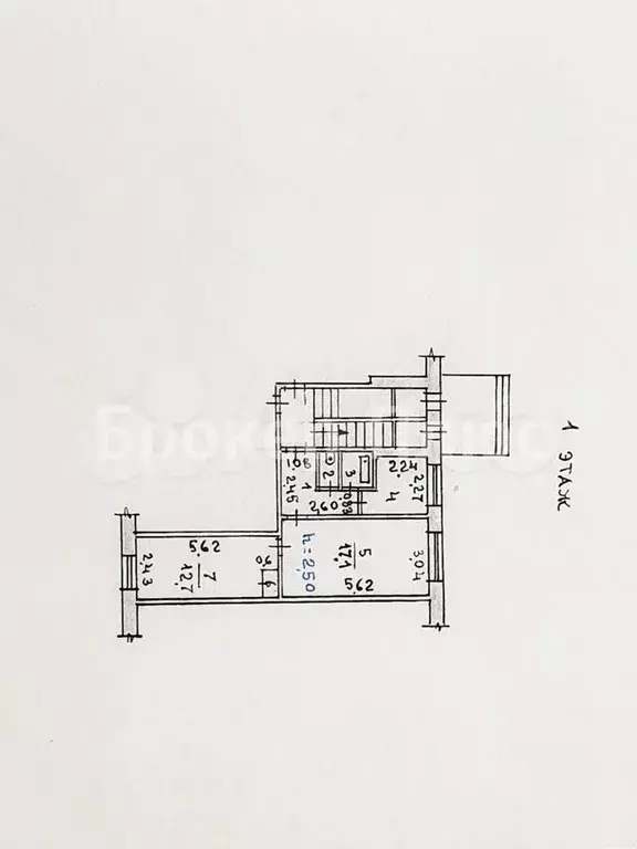 2-к. квартира, 43,6 м, 1/5 эт. - Фото 0