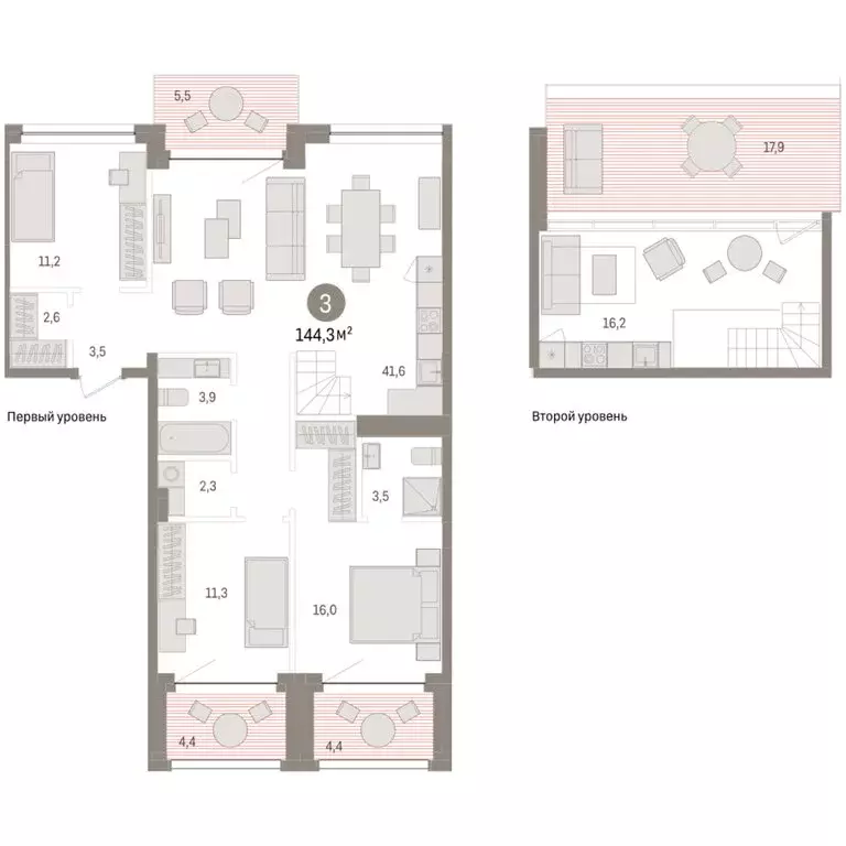 3-комнатная квартира: Тюмень, улица Муравленко, 9/2 (144.27 м) - Фото 2