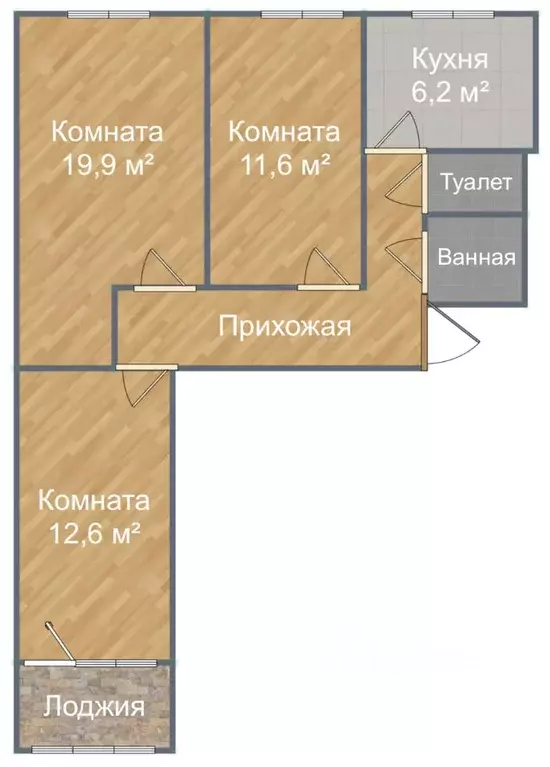 3-к кв. Москва Днепропетровская ул., 27к1 (58.9 м) - Фото 0