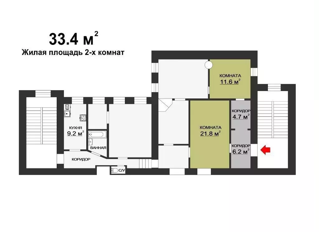 Комната Санкт-Петербург Дегтярная ул., 31 - Фото 1