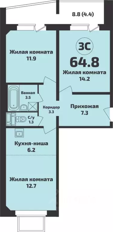 2-к кв. Новосибирская область, Новосибирский район, Станционный ... - Фото 0