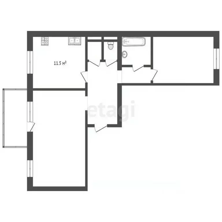 2-к кв. Ямало-Ненецкий АО, Тарко-Сале Пуровский район, ул. Республики, ... - Фото 2