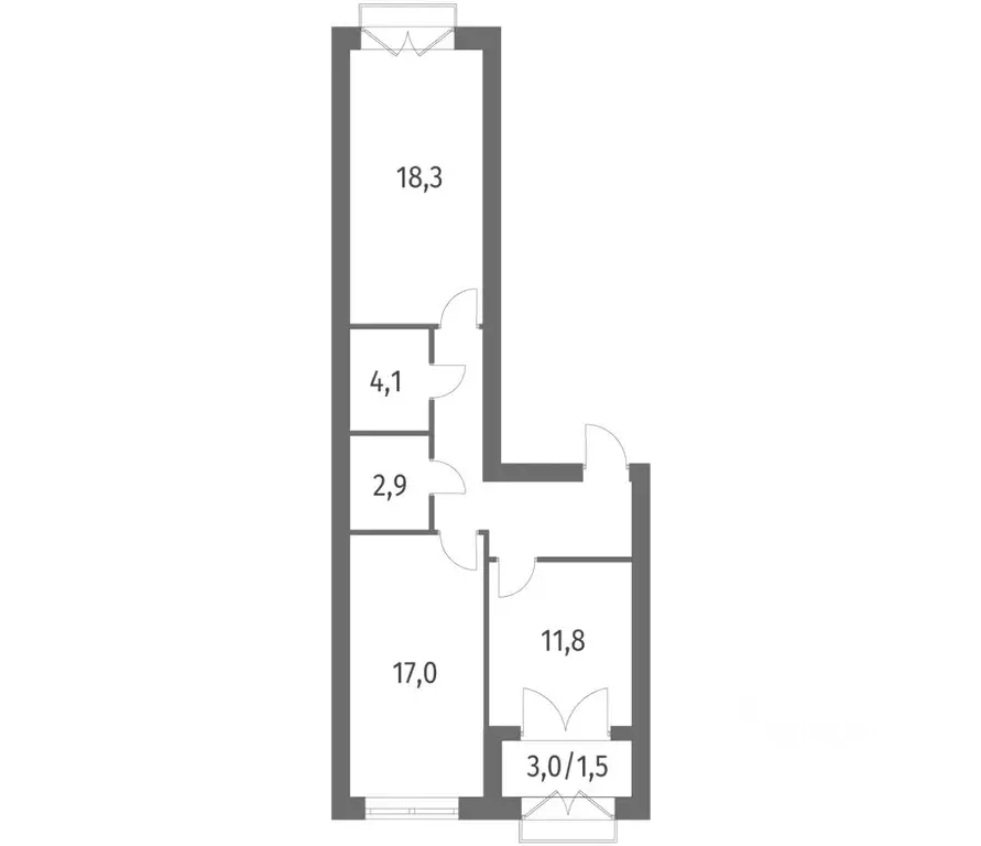 2-к кв. Санкт-Петербург ул. Академика Константинова, 1к1 (66.24 м) - Фото 0