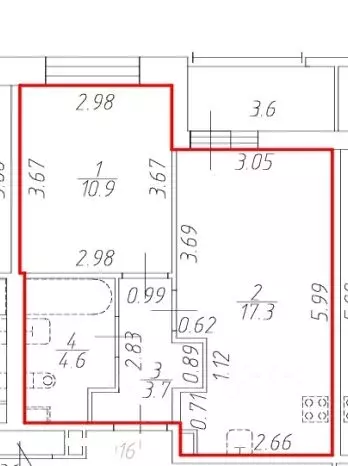 1-к кв. Санкт-Петербург Дальневосточный просп., 19к1 (36.5 м) - Фото 2