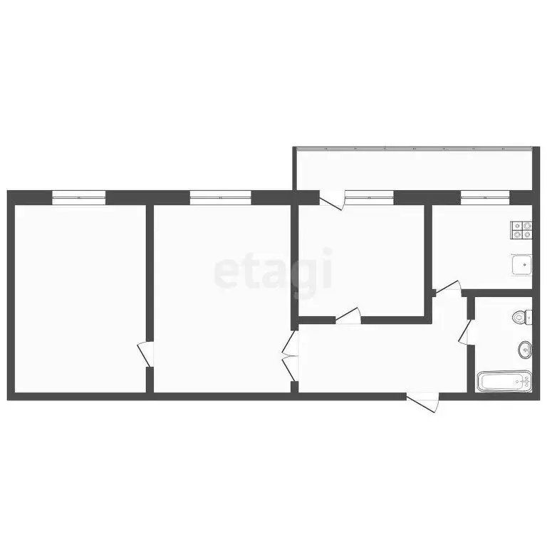3-комнатная квартира: Тюмень, улица Коммунаров, 37 (60 м) - Фото 0