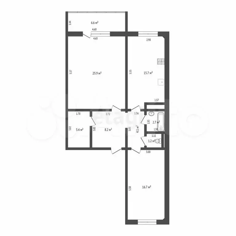 2-к. квартира, 80 м, 6/10 эт. - Фото 0