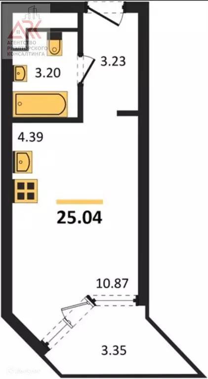 Продаётся квартира-студия, 25.04 м - Фото 1