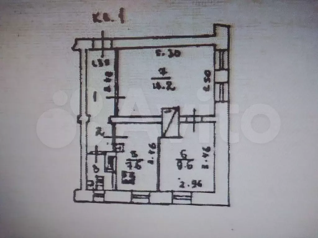2-к. квартира, 44,3 м, 1/2 эт. - Фото 0